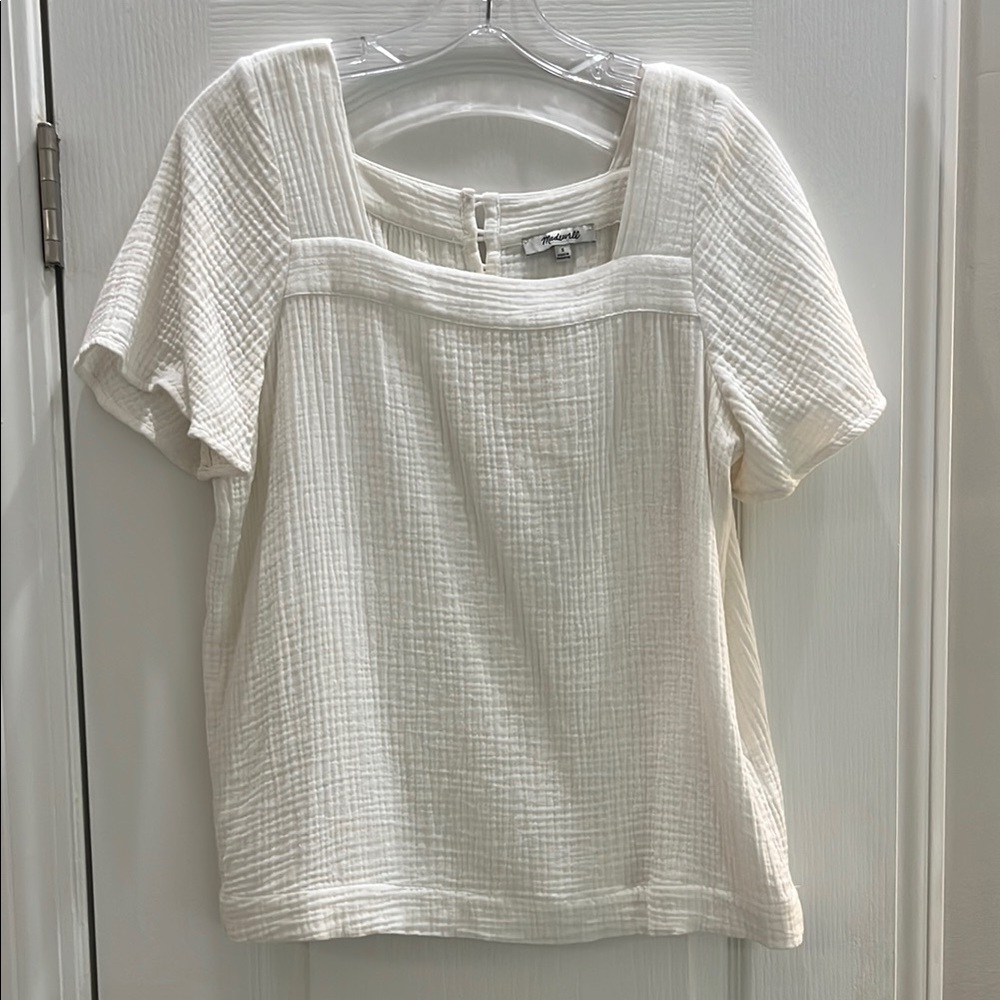 Madewell White Gauze Blouse